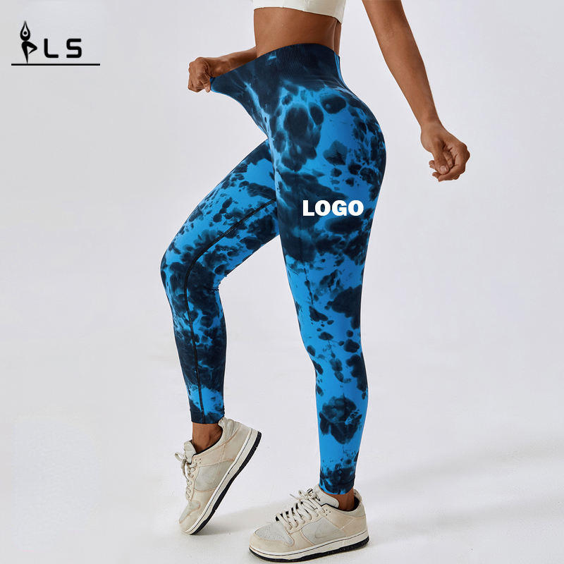 SC10123 giomnáisiam Fesses aclaíocht Leggings Yoga Pants Pants Women Scrunch Women Leggins Yoga Tie Dye Pants Leggings Leggings