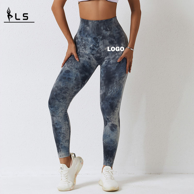 SC10125 Praghas Mórdhíola Tie Dye Scrunch Leggings Butt agus Yoga Pants Spórt Ard -Spórt Mná