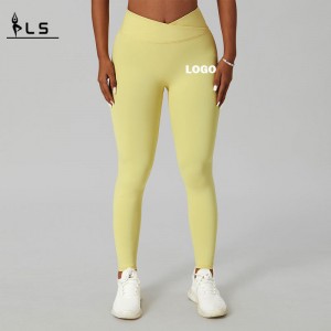SC101012 Leggings Elastane Níolóin gan uaim do Mhná Brúigh suas Léigiún Cruth Brúite V Pants Yoga