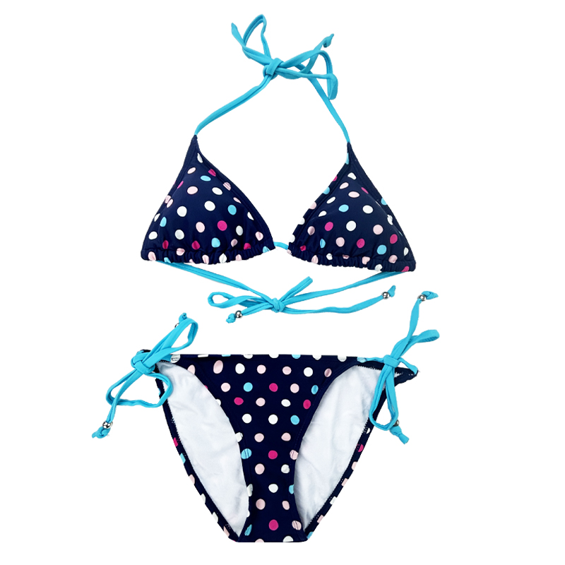 Cabhlach Gorm Multicolor Polka Dot Strap Strap Swimsuit Dhá Phíosa